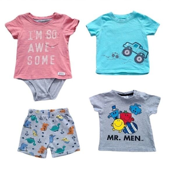 Lot of Boys Short Sleeve Tops and Shorts Size 24 Months - Picture 1 of 16